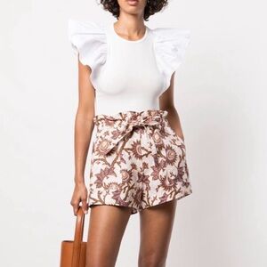 ALC Size 2 LINEN Floral Print Women Shorts